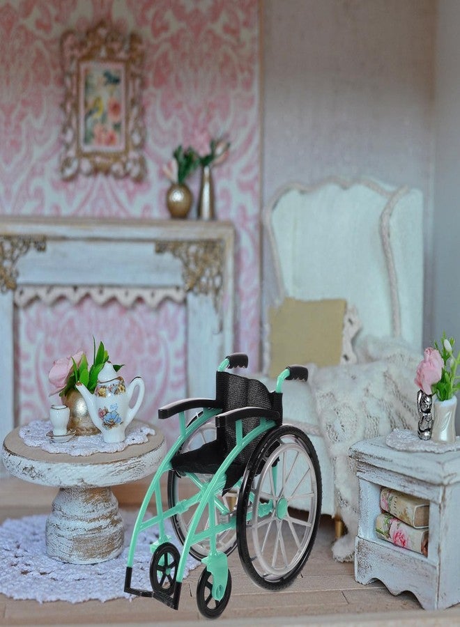 Vaguelly 1set Miniature Wheelchair Model Crutches for Dollhouses Home Decor and Miniature Landscaping Realistic Design and Materials for Display and Collecting - Image 2